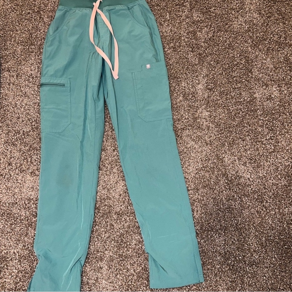 Figs Green Straight Leg Pants